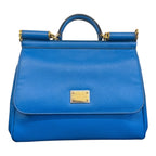 Dolce & Gabbana Sicily – Borsa A Spalla Blu, Misura Media