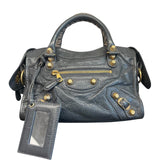 Balenciaga mini city bag in dark grey with gold hardware