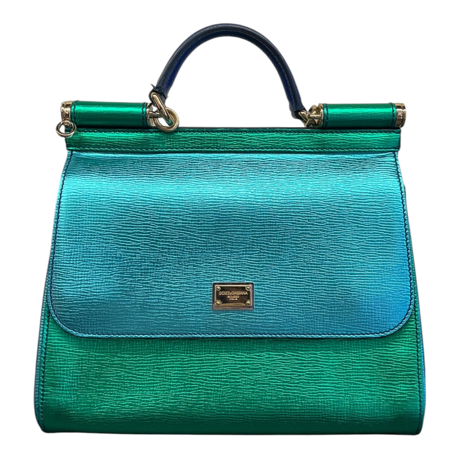 Dolce&Gabbana Silicy Shoulder Bag in iridescent blue and green