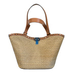 Valentino- Borsa A Spalla In Rafia