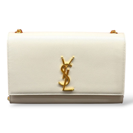 Saint Laurent White Kate Medium Shoulder Bag