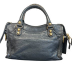 Balenciaga Mini City – Grigio Scuro, Hardware Dorato