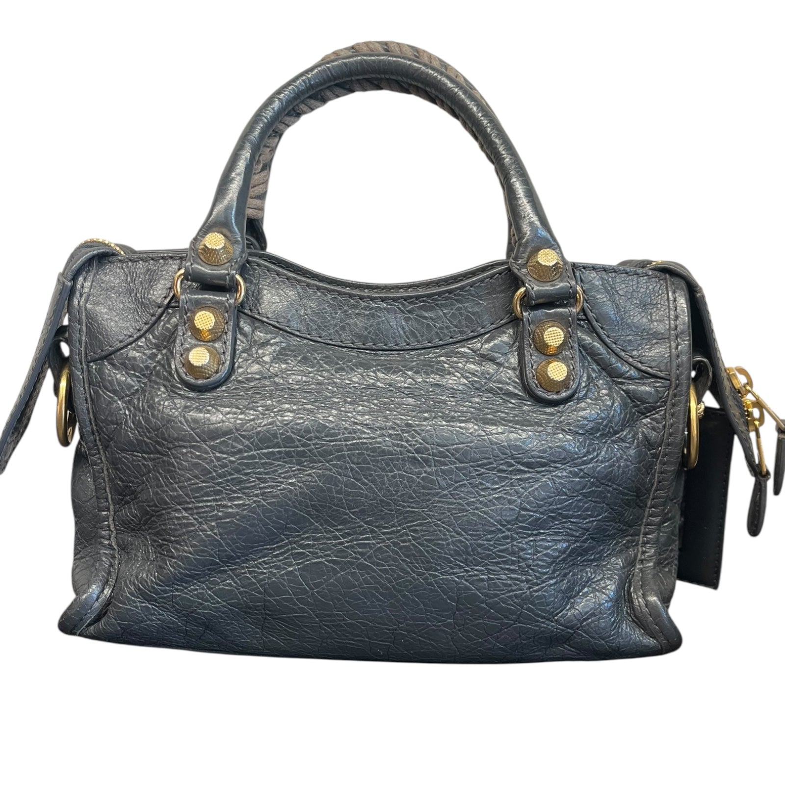 Balenciaga Mini City – Grigio Scuro, Hardware Dorato