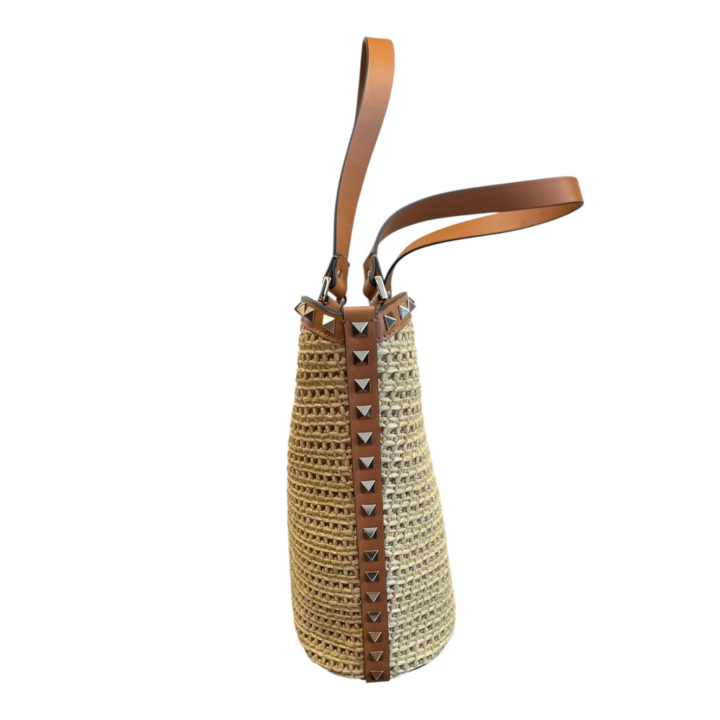 Valentino- Borsa A Spalla In Rafia