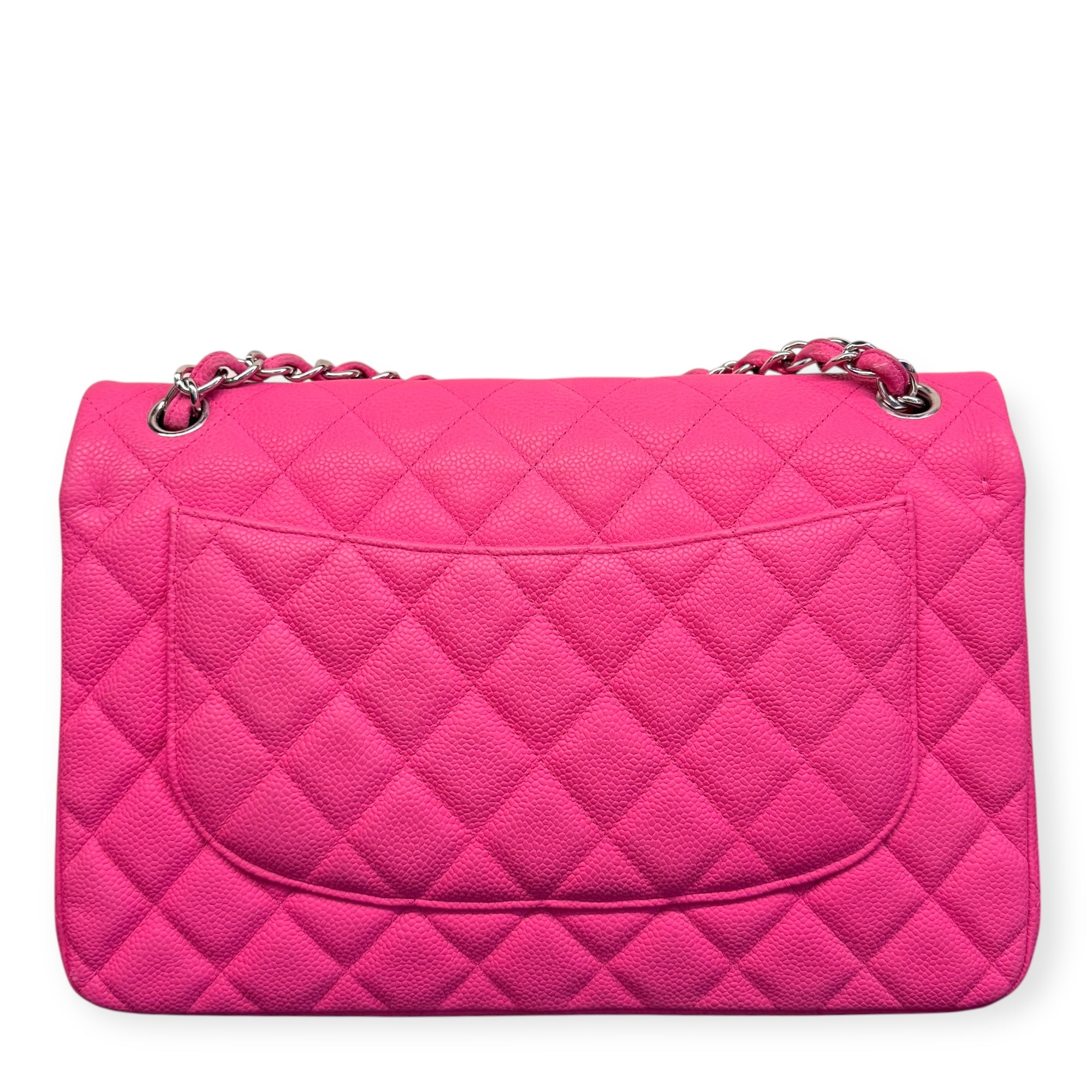 Chanel Pink Jumbo Classic Caviar Double Flap Bag