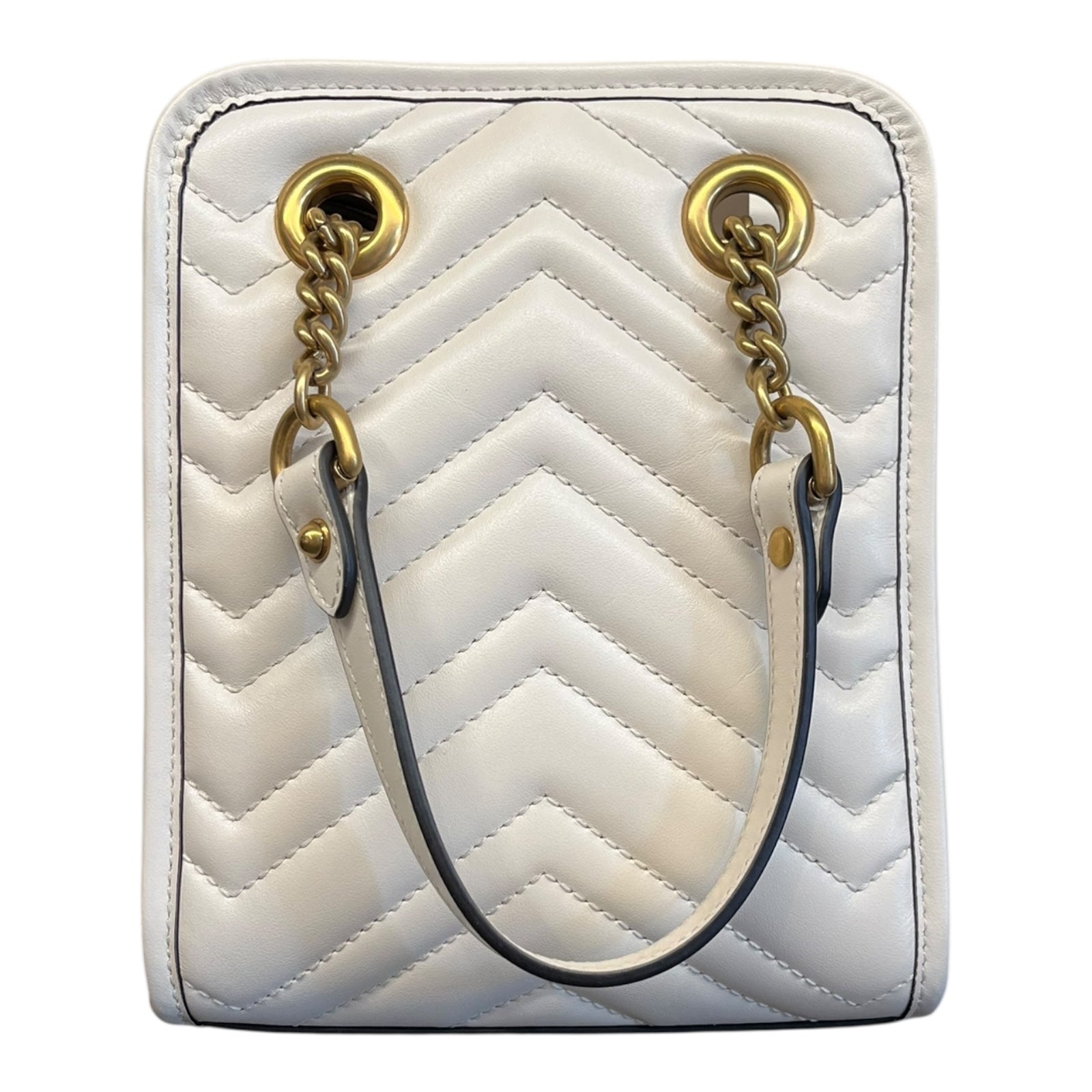 Gucci GG Marmont White Accordion Shoulder Bag