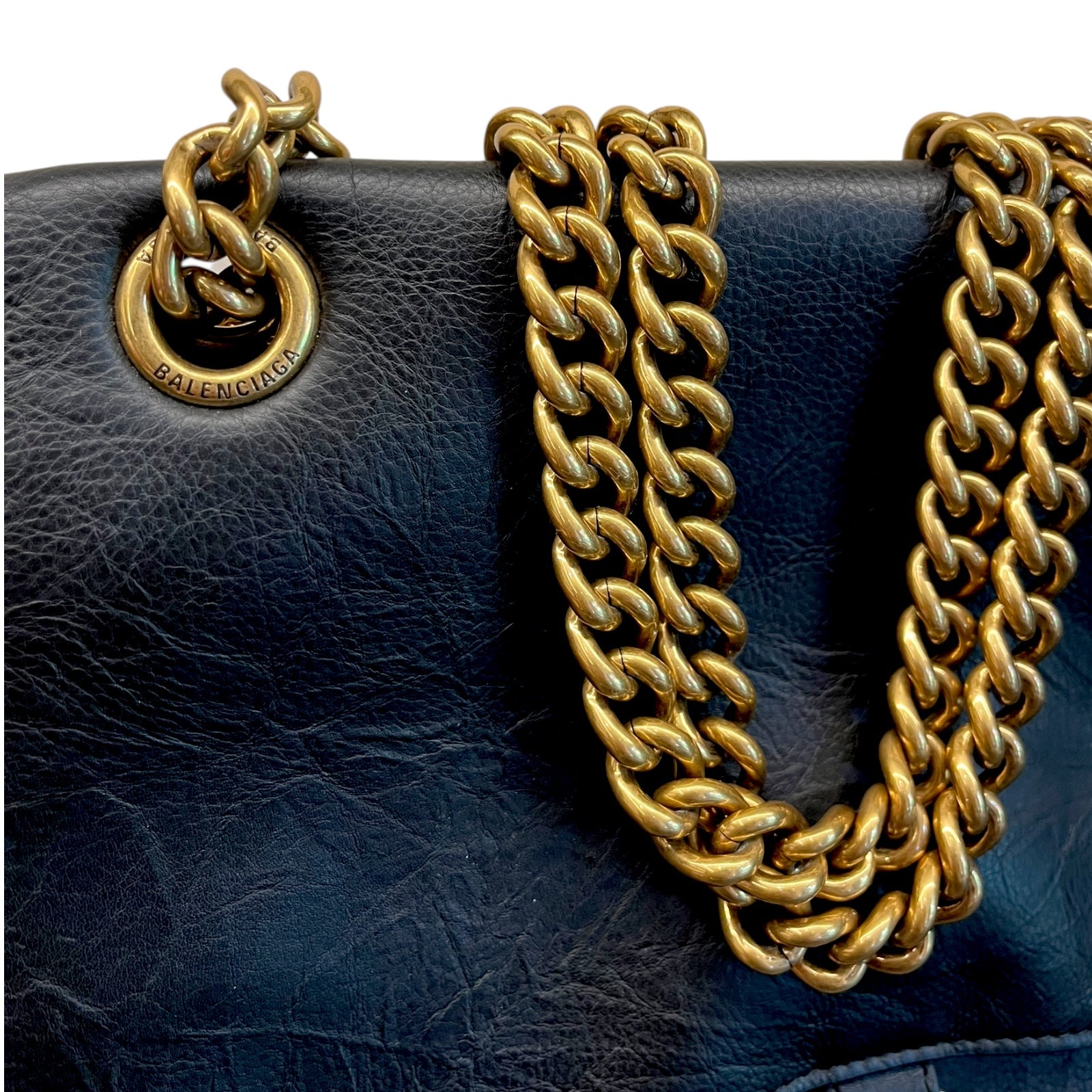 Balenciaga Crush Large – Borsa A Spalla Con Catena Dorata