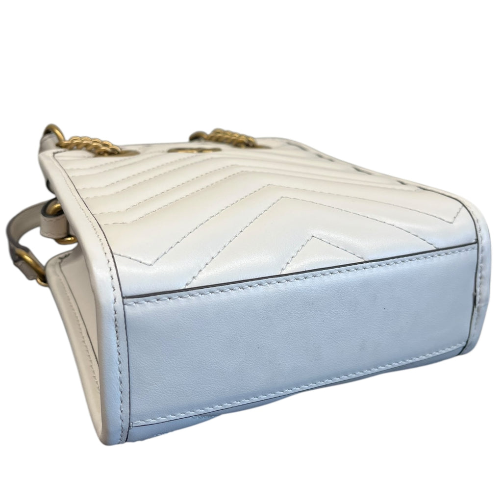 Gucci GG Marmont – Borsa A Spalla Bianca Accordion