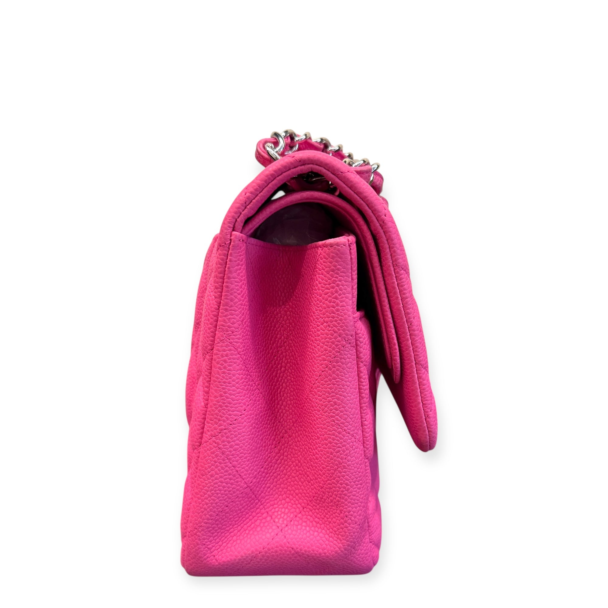 Chanel Pink Jumbo Classic Caviar Double Flap Bag