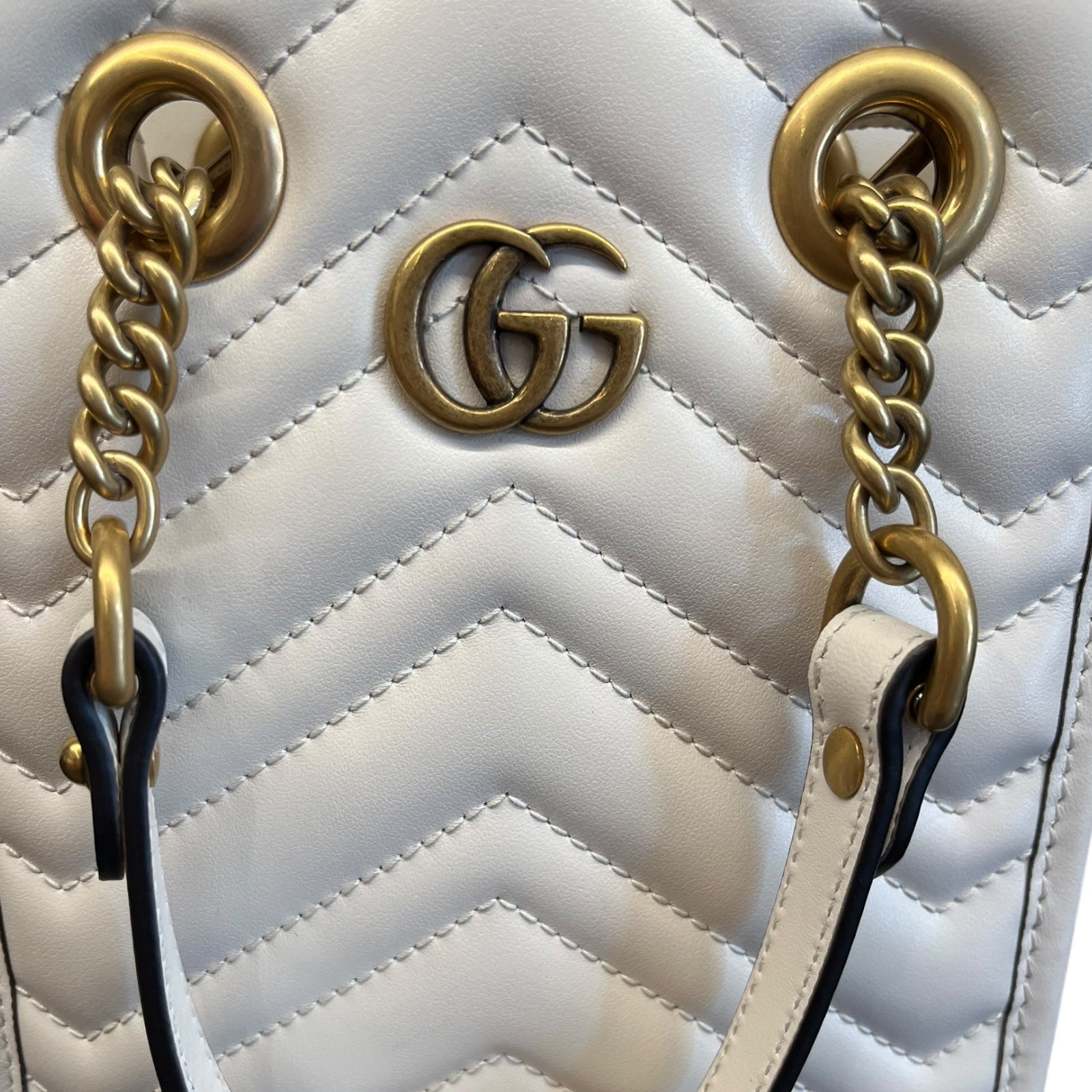 Gucci GG Marmont – Borsa A Spalla Bianca Accordion
