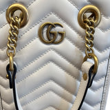 Gucci GG Marmont White Accordion Shoulder Bag