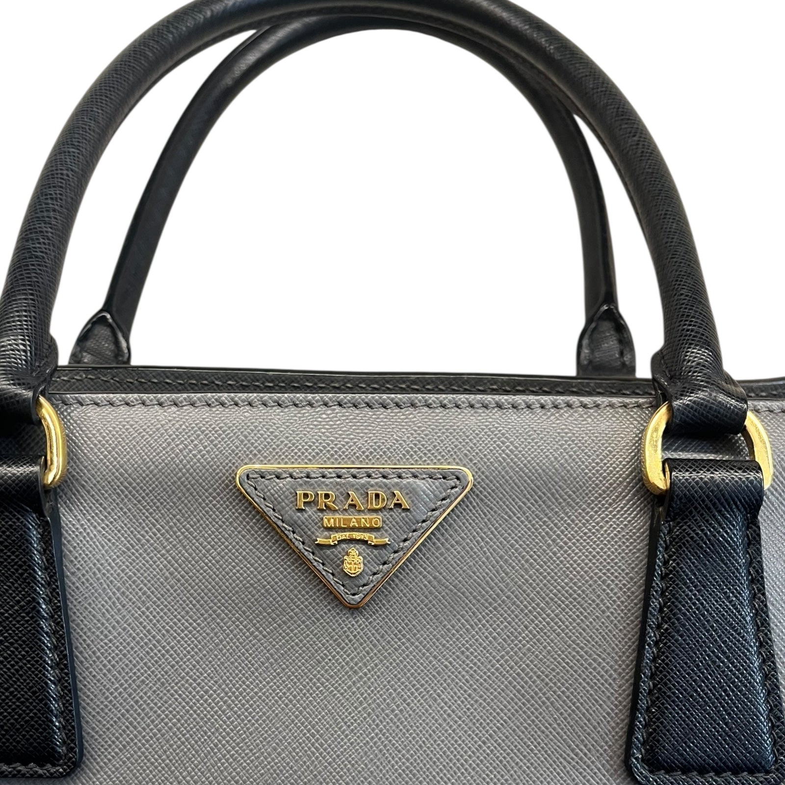 Prada Galleria Shoulder Bag in Grey and Black color Medium size