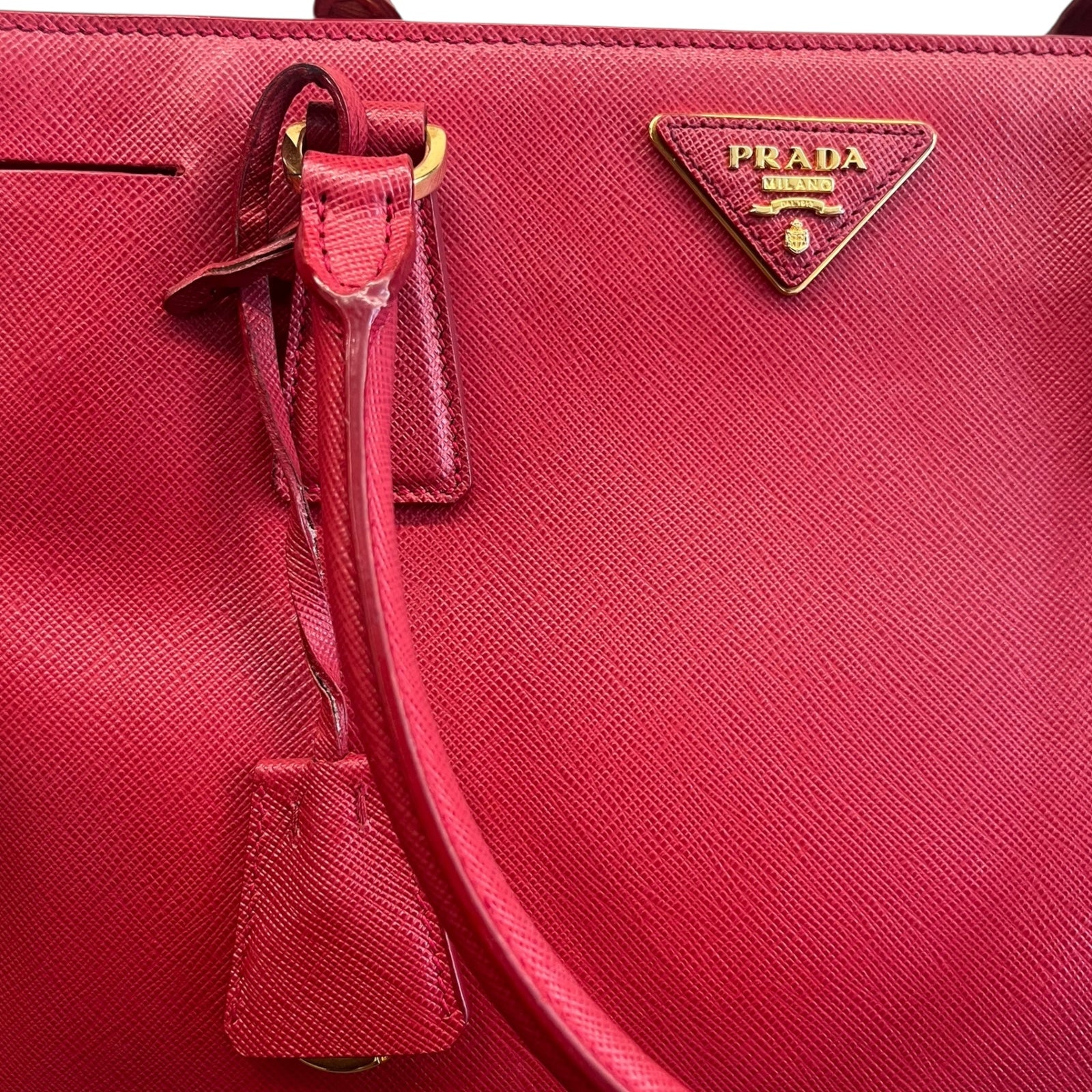 Prada Galleria Shoulder Bag in Red color Medium size