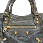 Balenciaga Mini City – Grigio Scuro, Hardware Dorato