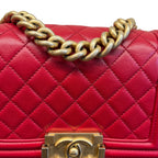Chanel Leboy-Borsa A Spalla In Rosso（Piccola）