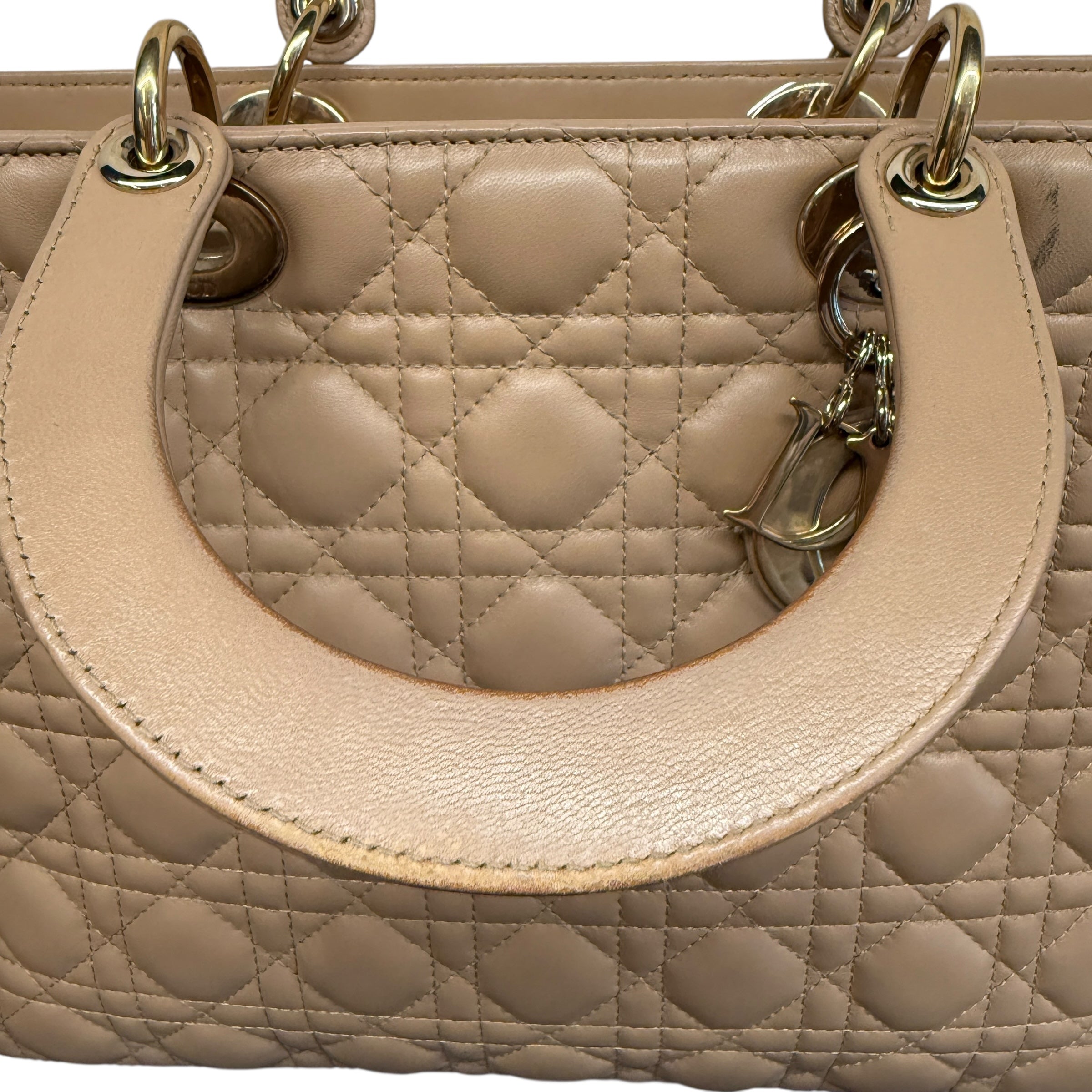 Dior Lady Dior Cannage Leather Tote Bag