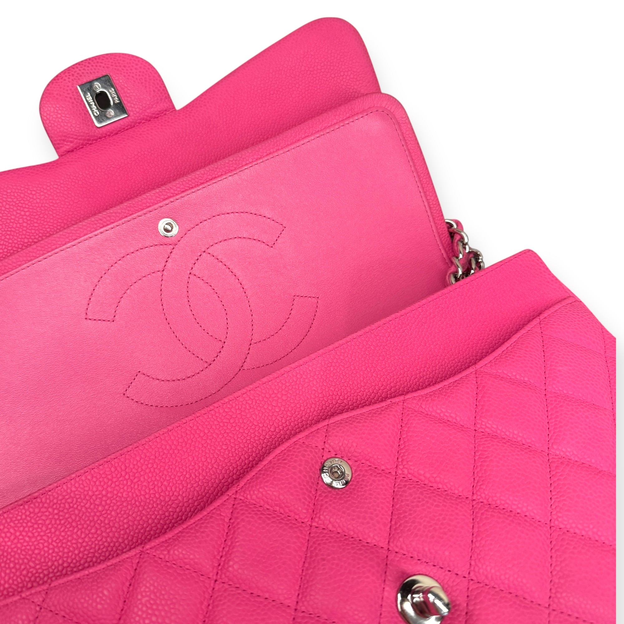 Chanel Classic Jumbo Double Flap – Borsa in Pelle Caviar Rosa
