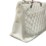 Chanel Caviar Quilted Grand Shopping Tote GST White