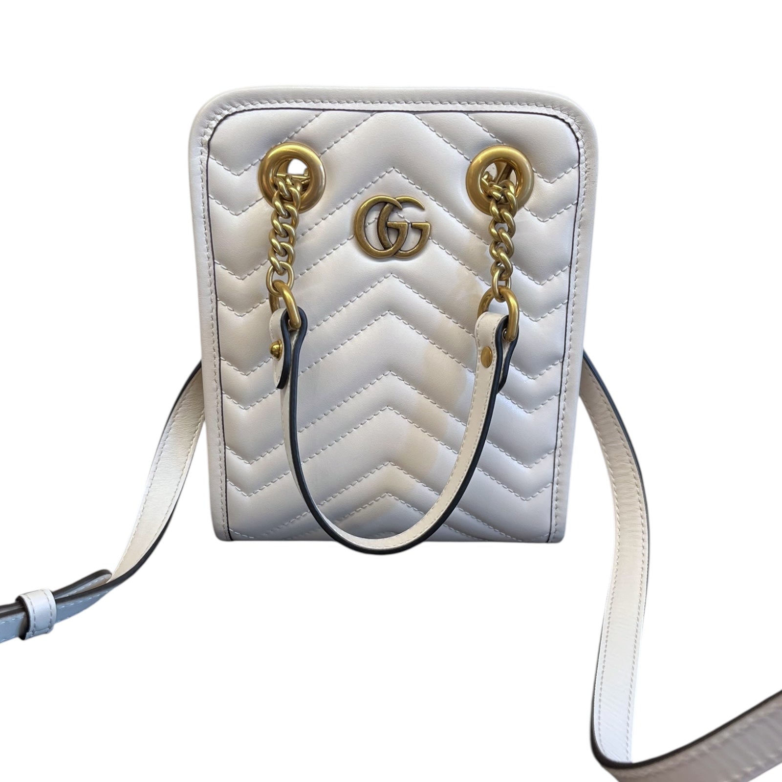 Gucci GG Marmont – Borsa A Spalla Bianca Accordion