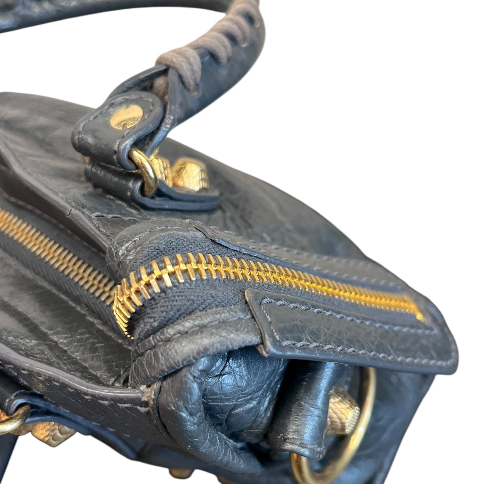 Balenciaga mini city bag in dark grey with gold hardware
