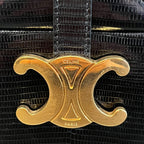 Celine Box Triomphe-Borsa A Mano In Pelle Lucertola