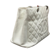 Chanel Caviar Quilted Grand Shopping Tote GST White
