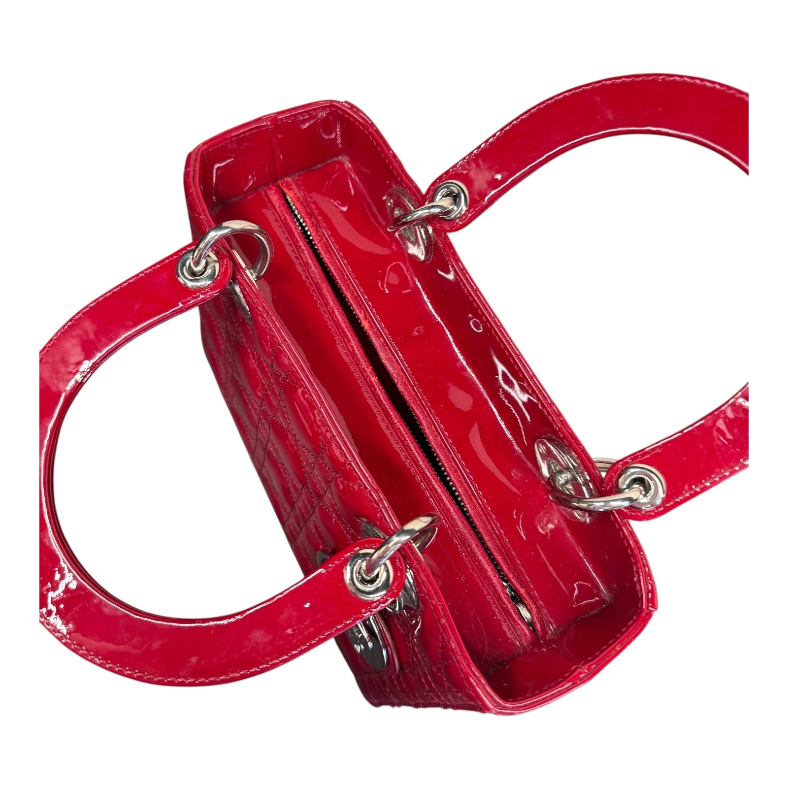 Christian Dior Patent Leather  Lady Dior Bag