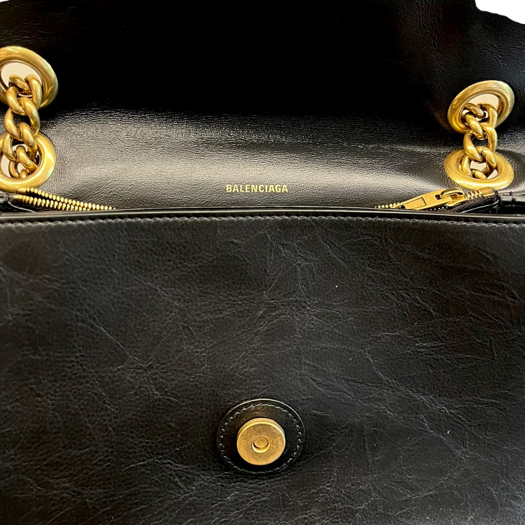 Balenciaga Crush Large – Borsa A Spalla Con Catena Dorata