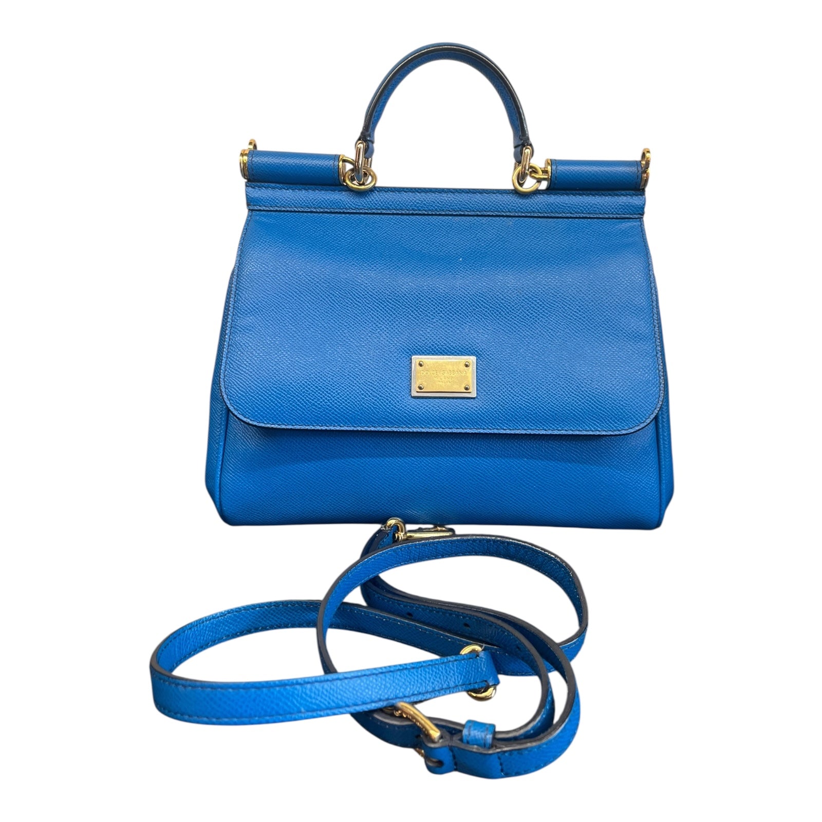 Dolce & Gabbana Sicily – Borsa A Spalla Blu, Misura Media