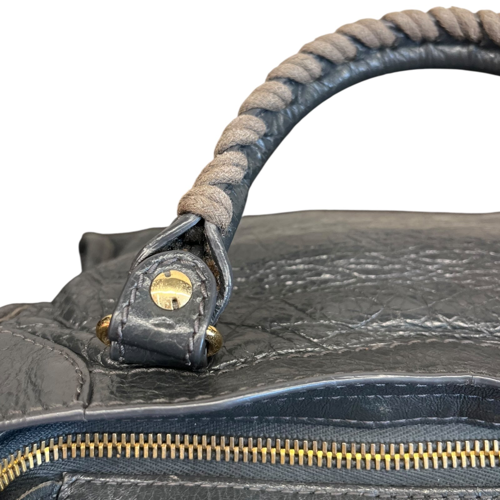 Balenciaga mini city bag in dark grey with gold hardware