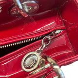 Dior Lady Dior Hand bag with patent red leather small size