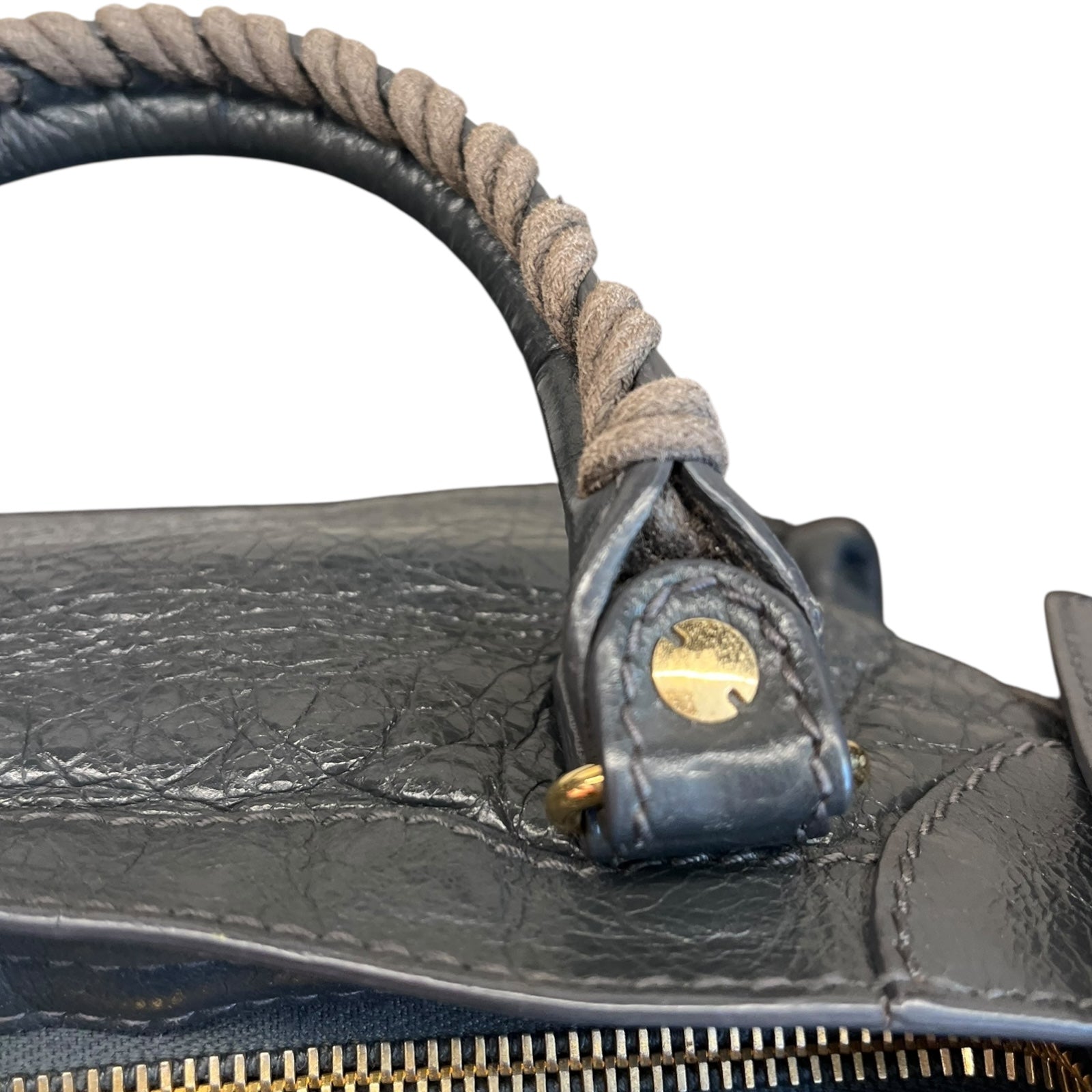 Balenciaga mini city bag in dark grey with gold hardware