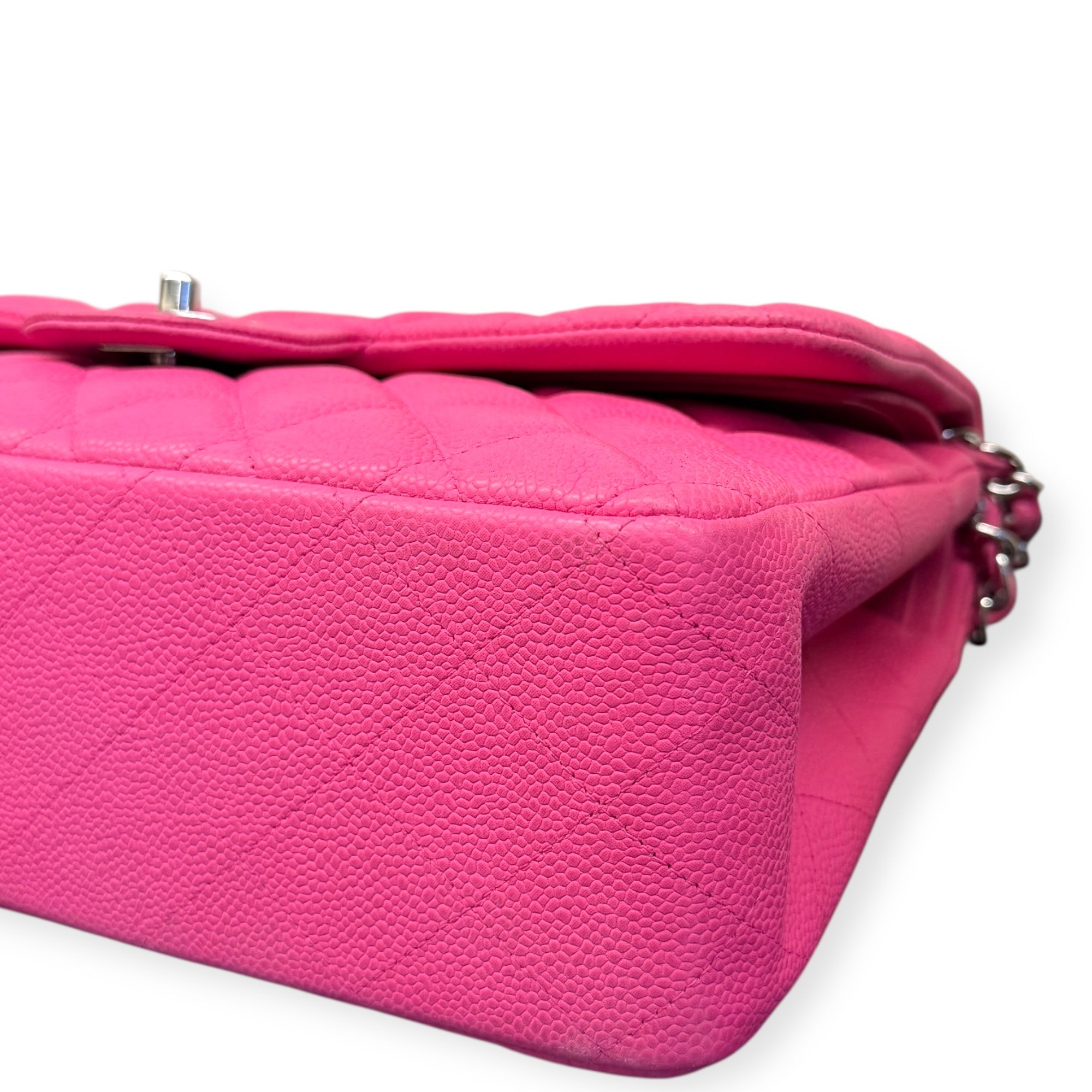 Chanel Pink Jumbo Classic Caviar Double Flap Bag