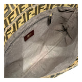 Fendi Brown FF Canvas Baguette Shoulder Bag with Tortoiseshell Buckle
