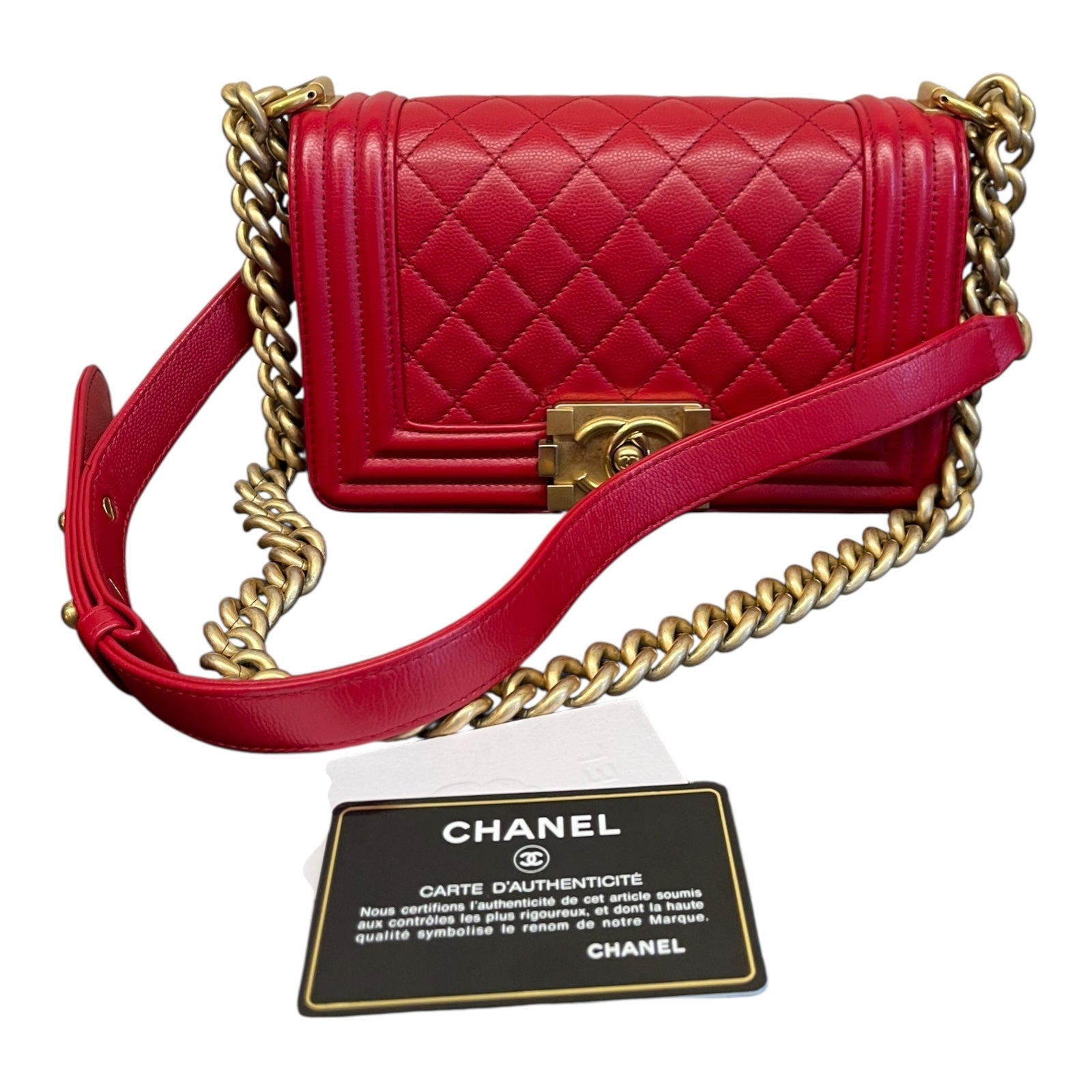 Chanel Leboy-Borsa A Spalla In Rosso（Piccola）