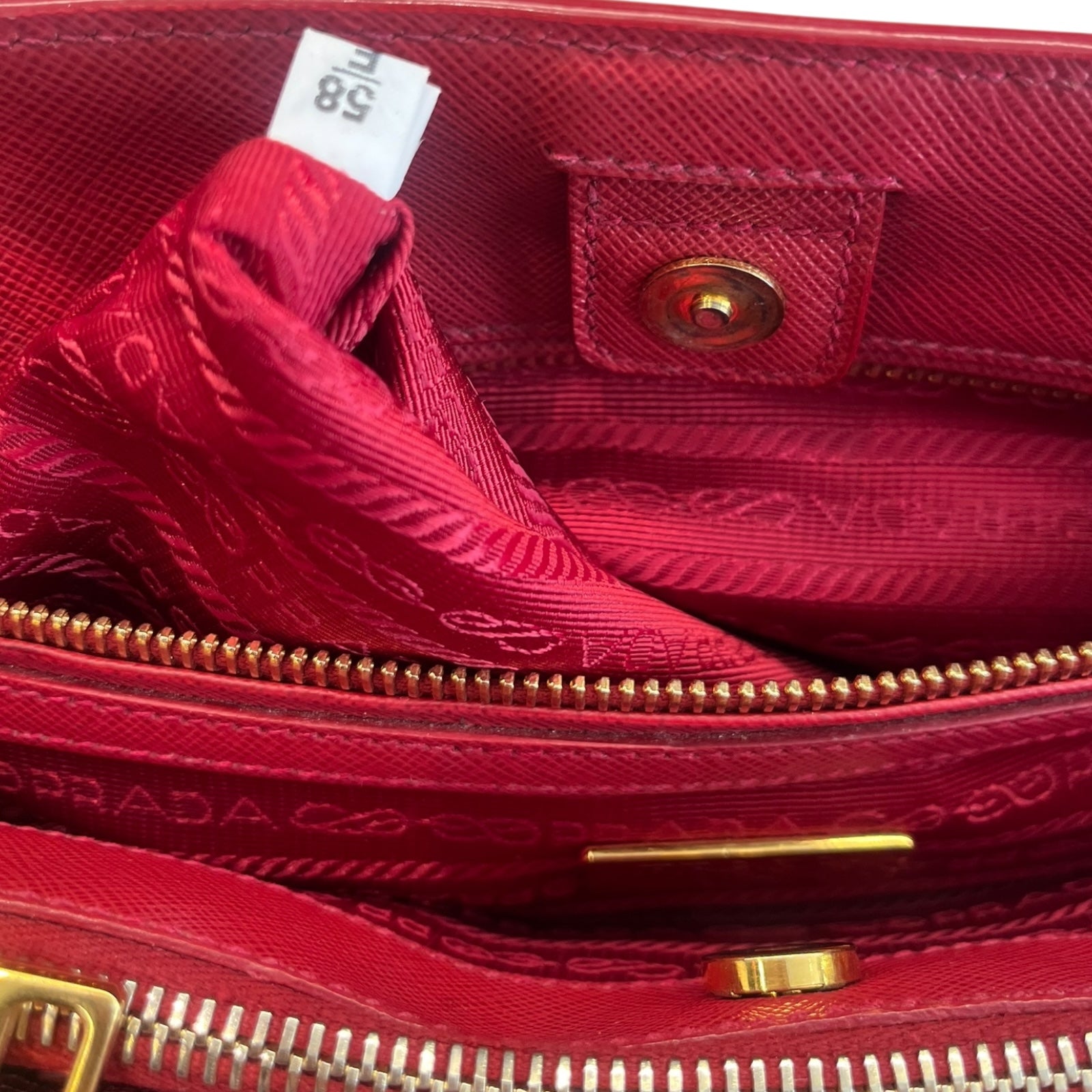 Prada Galleria Shoulder Bag in Red color Medium size