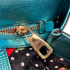 Dolce&Gabbana Borsa A Spalla Sicily In Blu E Verde Iridescente