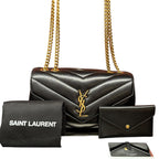 Saint Laurent LouLou Small – Borsa a Spalla Trapuntata a Chevron