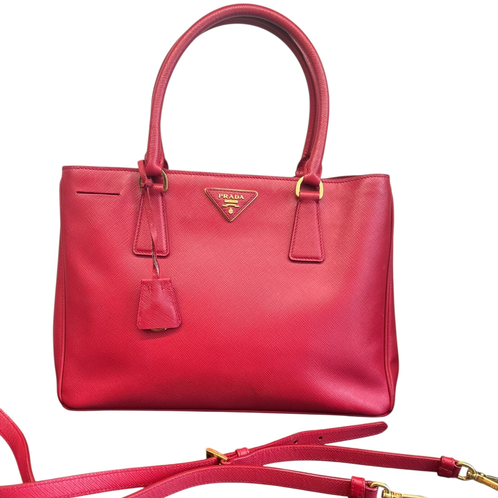 Prada Galleria Shoulder Bag in Red color Medium size