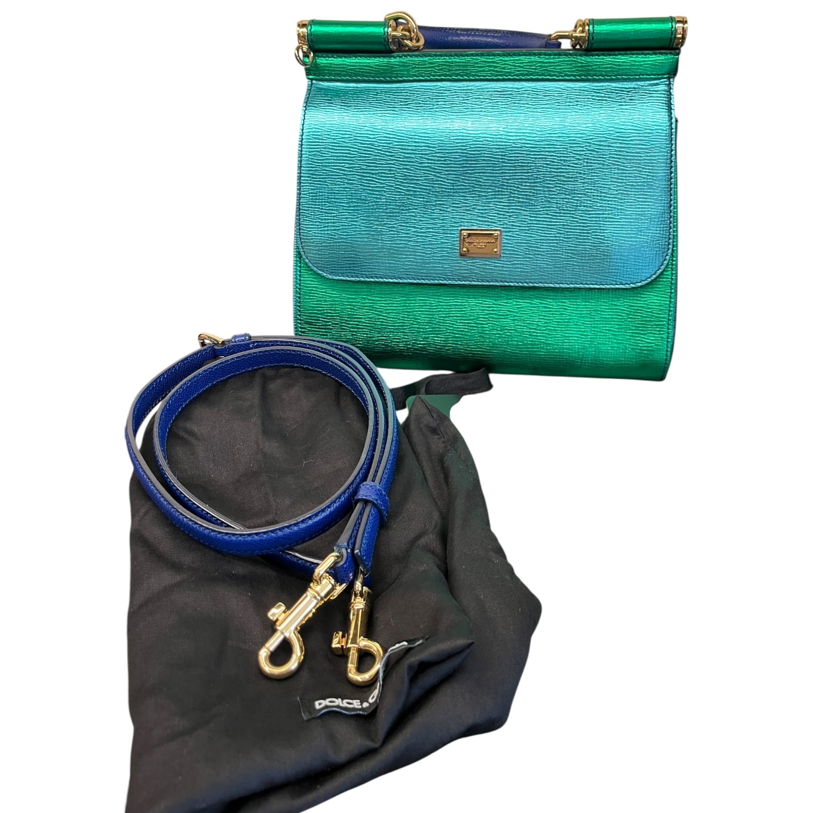 Dolce&Gabbana Silicy Shoulder Bag in iridescent blue and green