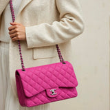 Chanel Pink Jumbo Classic Caviar Double Flap Bag