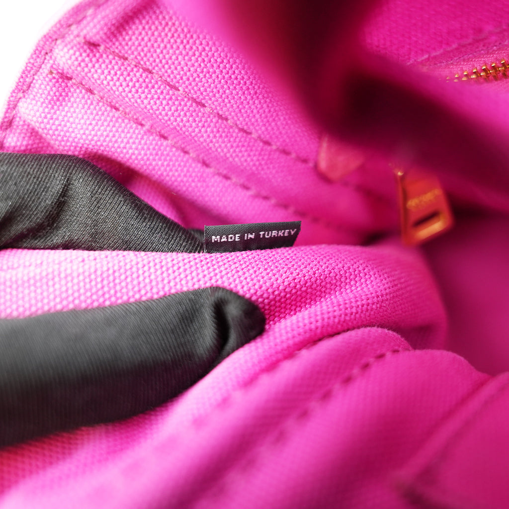Prada Canapa Medium Tote Bag Fuchsia Canvas with Milano Logo
