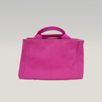 Prada Canapa Medium Tote Bag Fuchsia Canvas with Milano Logo