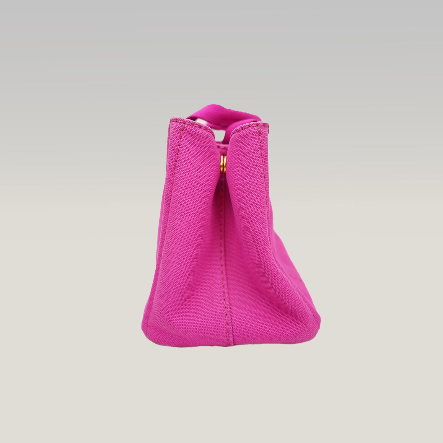 Prada Canapa Medium Tote Bag Fuchsia Canvas with Milano Logo