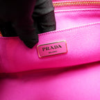 Prada Canapa Medium Tote Bag Fuchsia Canvas with Milano Logo