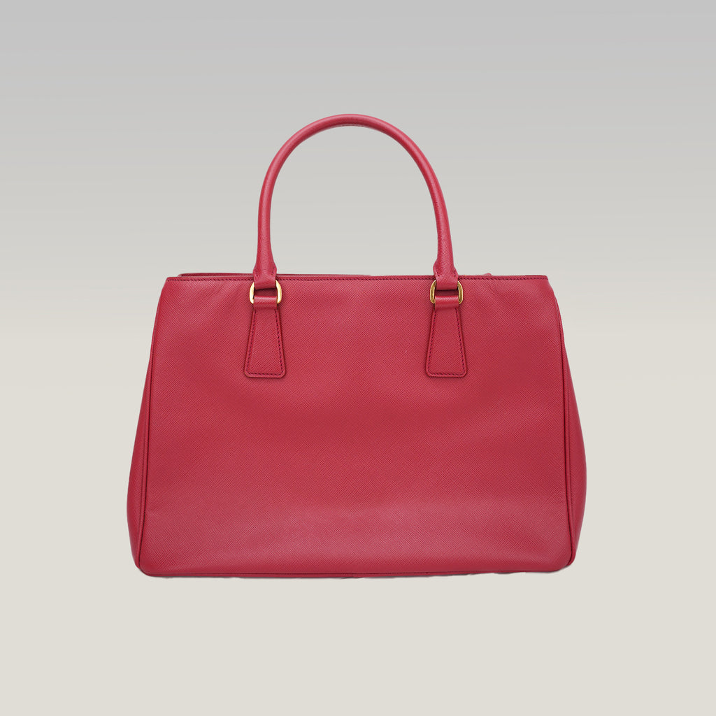 Prada Galleria Medium Tote Bag Rosa in Pelle Saffiano con Doppia Zip