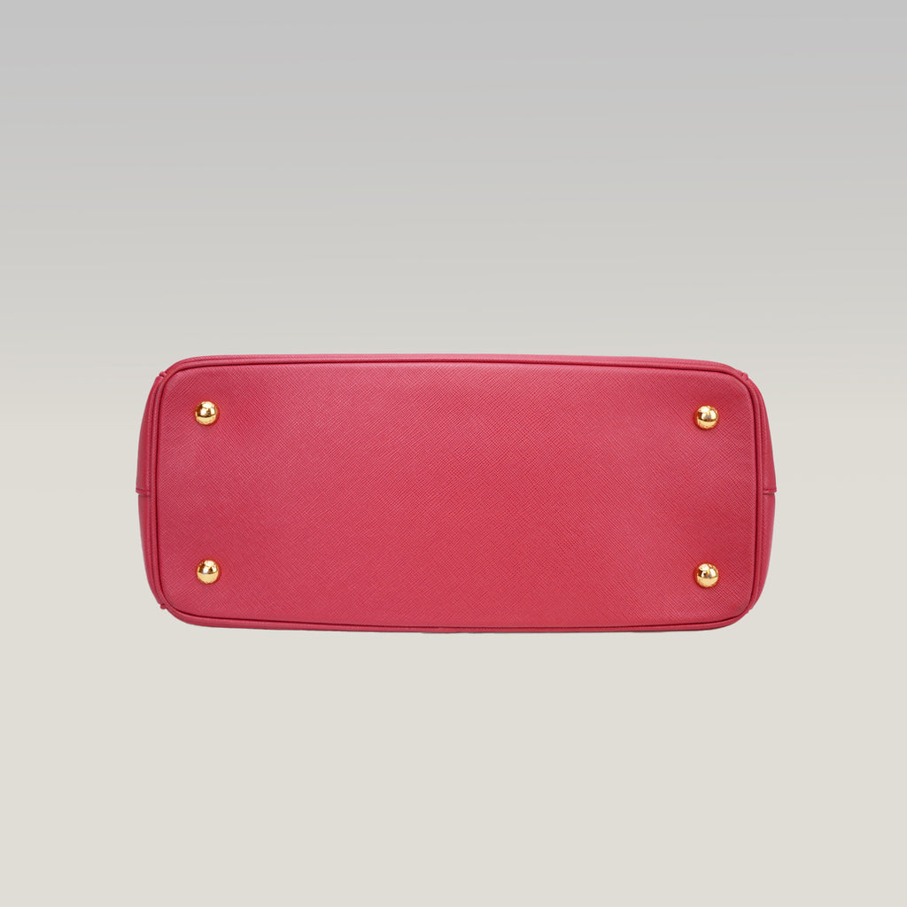 Prada Galleria Medium Tote Bag Rosa in Pelle Saffiano con Doppia Zip