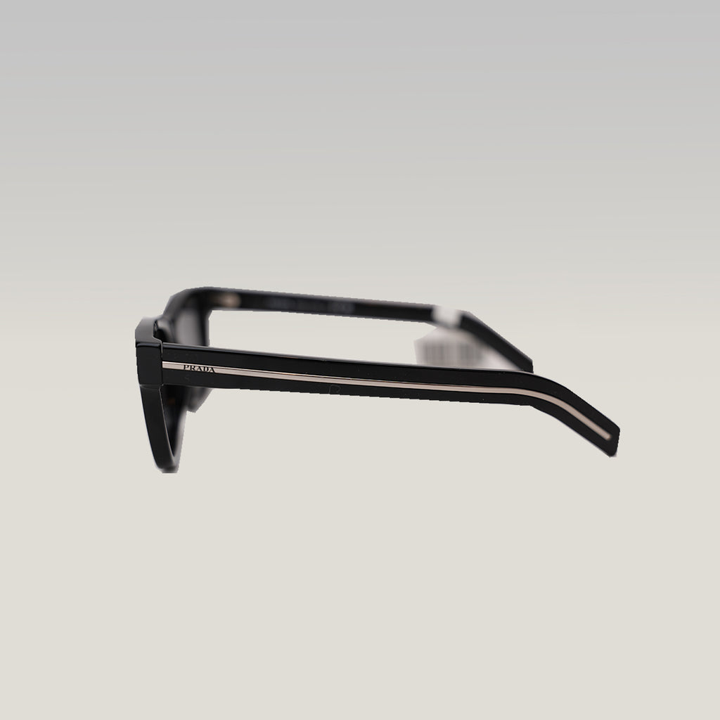 Prada Black Square Sunglasses Acetate Frame Grey Lenses Unisex