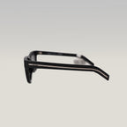 Prada Black Square Sunglasses Acetate Frame Grey Lenses Unisex