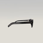 Prada 0PR A16S Black Acetate Sunglasses Silver Logo Grey Lenses